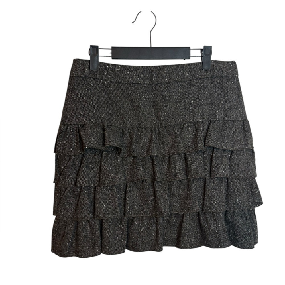 Loft Tweed Wool Blend Y2K Ruffle Skirt